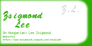 zsigmond lee business card